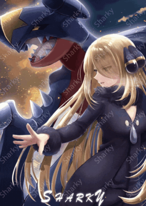 Cynthia & Garchomp | Pokémon Steam Artwork